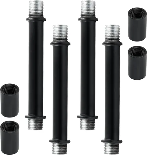 Miniatura 2 de BokWin Varilla de extensión de lámpara M10 con conector, varillas de extensión colgantes negras de repuesto para luces (3.15 pulgadas de longitud)
