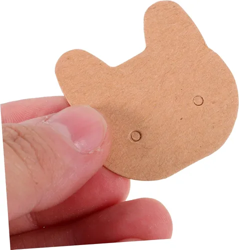 Miniatura 4 de IMIKEYA 200pcs Paper Earring Cards Hair Clip Kraft Cards Jewelry Display Tags Earring Paper Tags Necklace Display Cards Earring Cards with Hole
