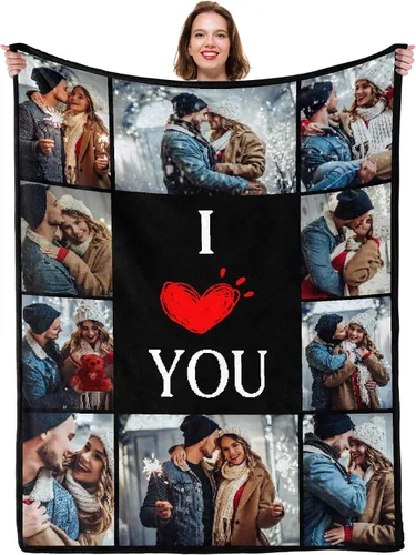 Miniatura 15 de Regalos para parejas, manta personalizada con foto, manta de franela personalizada, regalos para novio, novia, mujeres, hombres, mamá, papá, K-1 Foto
