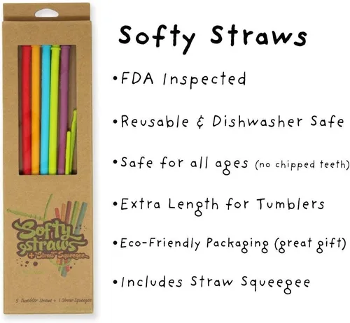 Miniatura 3 de Sorbetes reutilizables Pack de 4 sorbetes de silicona, Perfectas para smoothies y fiestas, vienen en envases ecológicos, Casual, Multicolor Varios