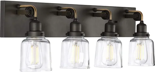 Miniatura 35 de Progress Lighting Rushton Collection - Lámpara de tocador de baño de cristal transparente (1 lámpara), níquel cepillado