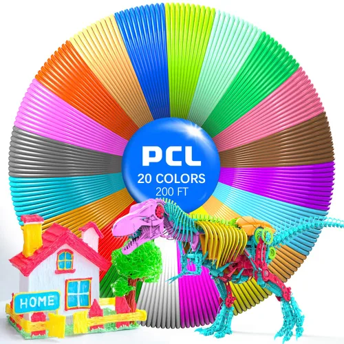 Miniatura 8 de Pluma de impresión 3D PCL - Recambios de filamento de 0.069 in, paquete de 20 colores, baja temperatura de fusión de 158.0 °F, diámetro de alta