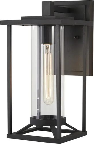 Minka Lavery Farmhouse 72473-66 Trescott - Farol de pared exterior para exteriores, 1 luz de 60 vatios, color negro