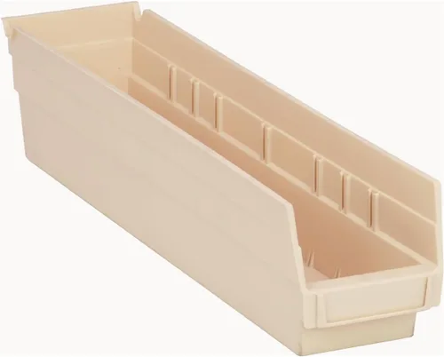 Miniatura 4 de Quantum Storage QSB103 - Contenedores de plástico anidables resistentes para farmacia, hospital y almacén, labio colgante y 7 ranuras divisoras, Azul