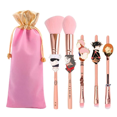 Juego de brochas de maquillaje de anime para cosplay, bolsa de cosméticos de anime, juego de brochas de maquillaje para sombra de ojos, corrector,