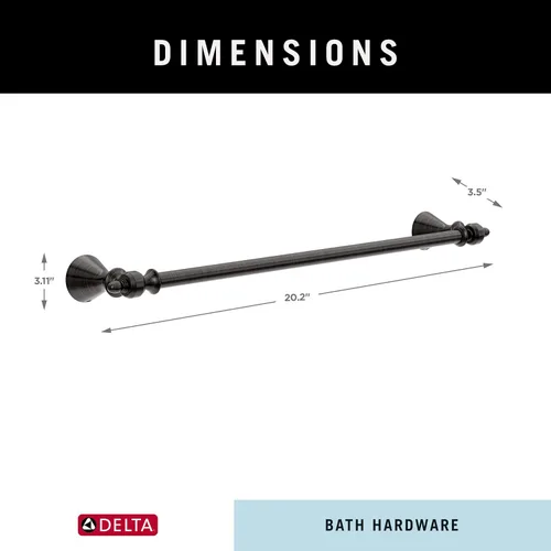 Miniatura 7 de Delta Vessona - Toallero de 18 pulgadas para baño, barra de toalla de bronce veneciano para baño, toallero de pared para baño, soporte para toallas