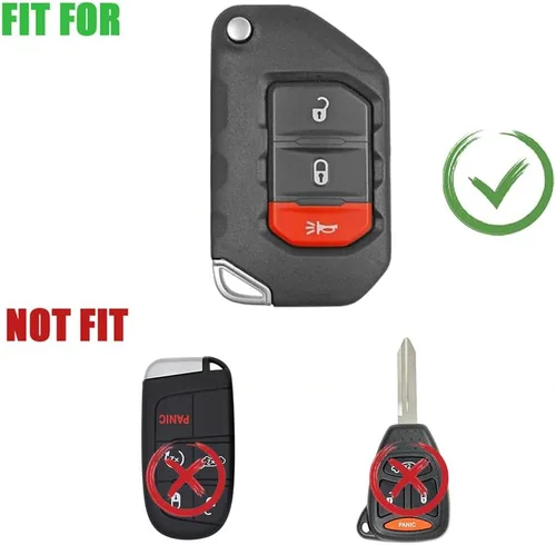 Miniatura 2 de Funda de aleación de zinc para llavero compatible con Jeep Wrangler Gladiator JL JLU Sahara Rubicon The Sport JT Overland Sport S 2018-2023