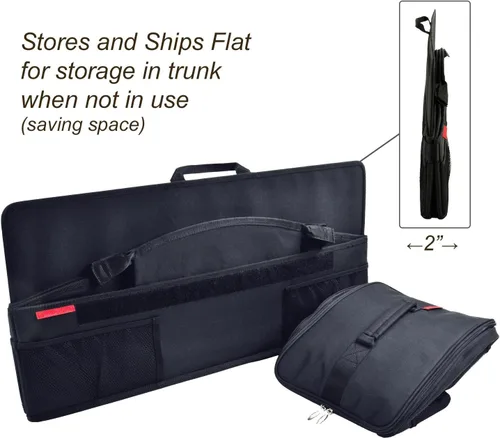 Miniatura 4 de Picnic at Ascot - Organizador de maletero resistente - Base rígida antideslizante -Capacidad de 70 libras - 30" x 15" - Negro - Paquete de 2