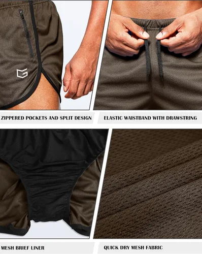 Miniatura 4 de G Gradual Pantalones cortos de correr para hombre de 3 pulgadas de secado rápido para gimnasio, pantalones cortos deportivos con bolsillos