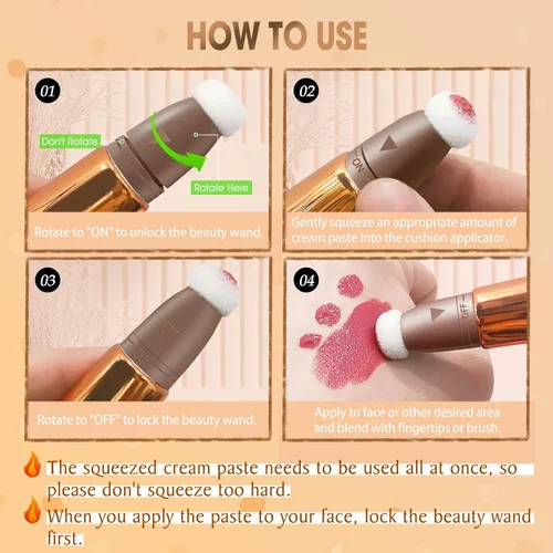 Miniatura 7 de Barra de belleza líquida para contornos líquidos, barra bronceadora mate con aplicador de cojín, ligera, mezclable, de larga duración, sedosa