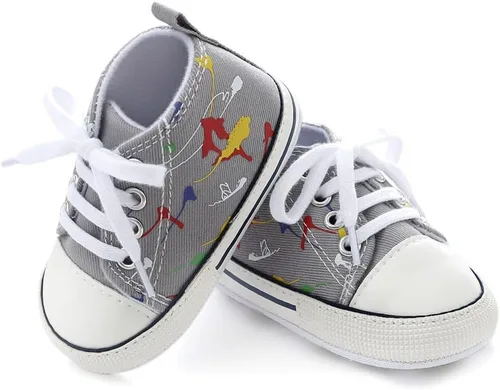 Miniatura 4 de Zapatos de lona suave unisex para bebés, niños y niñas, tenis antideslizantes ligeros para bebés recién nacidos