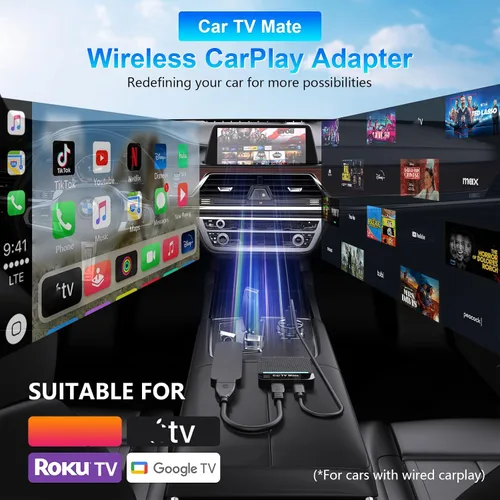 Miniatura 2 de Car TV Mate Pro y adaptador multimedia inalámbrico CarPlay HDMI, convertidor de palo de TV Fire 2025 para lanzadores de pantalla/máquina