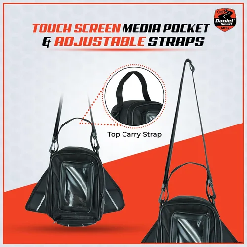 Miniatura 3 de Daniel Smart - Bolsa de tanque para motocicleta con bolsillo compatible con pantalla táctil, resistente al agua, bolsa magnética para teléfono