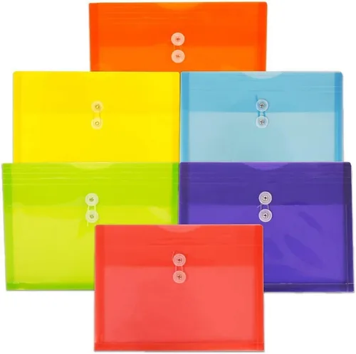 Miniatura 53 de Fundas de plástico con cierre de botón y cordel para guardar documentos (12 fundas de tamaño carta), de JAM Paper, Amarillo