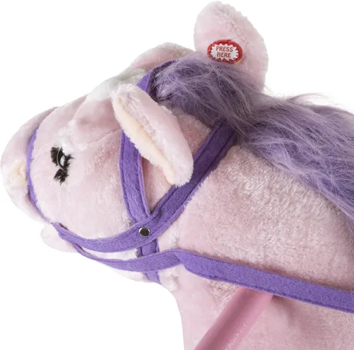 Miniatura 5 de Happy Trails - Juguete de peluche con estribos ajustables y sonidos para niños pequeños a 5 años, color rosa, grande