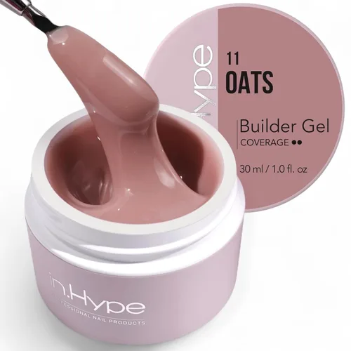 Miniatura 22 de IN.HYPE Gel duro profesional UV/LED para extensión de uñas, fortalecimiento, superposiciones de lima (lechoso #1)