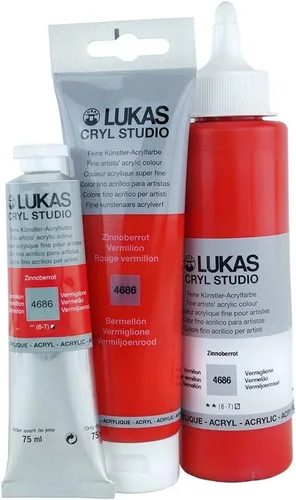 Miniatura 5 de Lukas CRYL Studio Artist - Pintura acrílica para artistas, Alizarín Carmesí, botella de 250 ml - Pinturas acrílicas de alto pigmento para pintar
