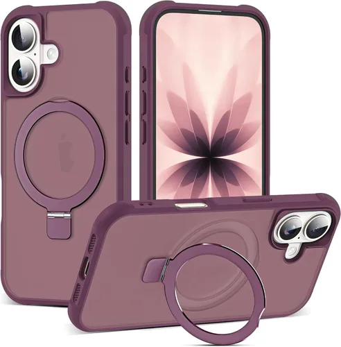 Miniatura 95 de SKYLMW – Funda compatible con iPhone 12 Pro Max y iPhone 13 Pro Max con soporte magnético invisible tipo anillo, fundas translúcidas para teléfonos