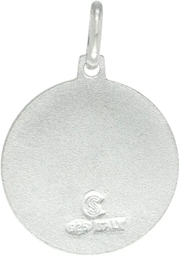 Miniatura 2 de Collar de plata de ley de 0709in con medalla de San Antonio redondo sin níquel Italia Plata esterlina Sin gemas