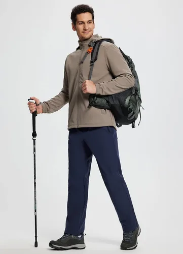 Miniatura 6 de BALEAF Pantalones cargo de senderismo con forro polar para hombre, impermeables, softshell y bolsillos con cremallera
