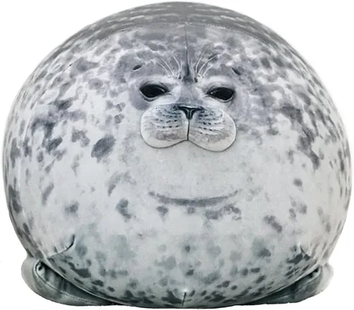 YESGIRL Almohada de foca de peluche de 16 pulgadas, linda y suave: juguete de animal de peluche para niños, almohada para abrazar de foca gordita y