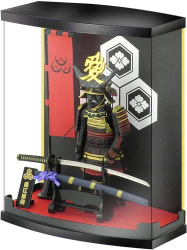 MEISTER JAPAN Samurai Figura Naoe Kanetsugu Estatua de 8.3 pulgadas con vitrina | 1:10 scale armor with iconic "Ai" love-crest helmet, miniature