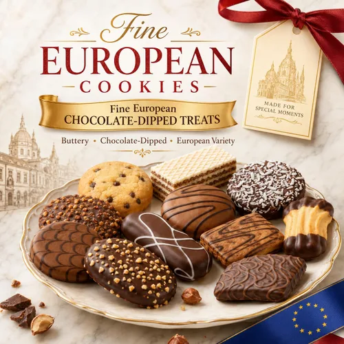 Miniatura 10 de Lambertz - Lata de galletas europeas para el Día del Padre, 92 galletas, 10 variedades, listas para servir y listas para regalar para papá