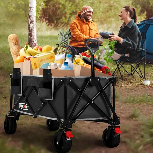 Miniatura 8 de Overmont Carrito plegable con ruedas – Carro plegable de servicio pesado de 180 litros con grandes ruedas todo terreno – Capacidad de peso de 330