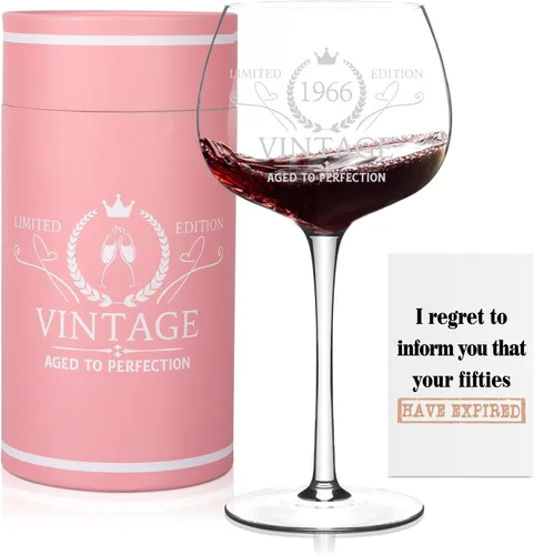 Miniatura 10 de Regalos de cumpleaños número 30 para mujer, copa de vino vintage grabada de 1996 para ella, regalos de cumpleaños de 30 años para mujeres, idea