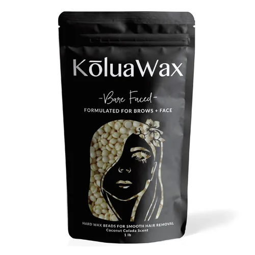 KoluaWax Cuentas de cera dura para depilación – Fórmula de cabello grueso – cara, brasileño, axilas, pecho trasero, depilación de bikini – Colada de