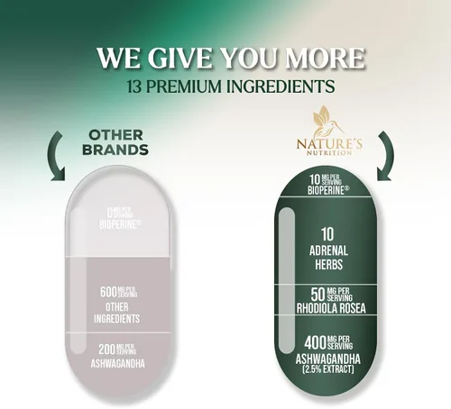 Miniatura 6 de Nature's Nutrition Suplementos de apoyo suprarrenal Cortex Complex, el mejor suplemento energético, apoya la salud y los niveles de energía