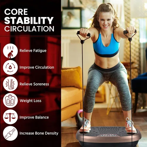 Miniatura 6 de EILISON FitMaxx 3D XL Vibration Plate Exercise Machine - Whole Body Workout Vibration Platform w/Loop Bands - Lymphatic Drainage Machine for