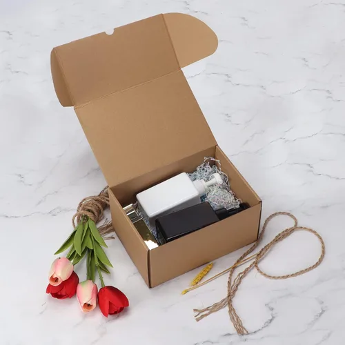 Miniatura 5 de HORLIMER - Cajas de envío de 10 x 7 x 5 pulgadas, conjunto de 20, caja de cartón corrugado marrón para envío postal de documentación