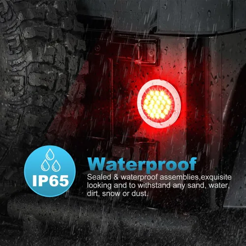 Miniatura 2 de Partsam 4 luces traseras LED redondas de 4 pulgadas para remolque, 24 luces LED, montaje en brida, selladas, para camión, remolque, caravana, LED