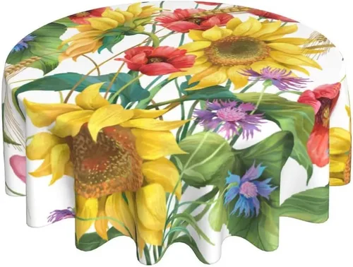 Miniatura 16 de BETGINY - Mantel cuadrado floral azul de 54 x 54 pulgadas, mantel decorativo de estilo chinoiserie con flores, tela rústica lavable para granja