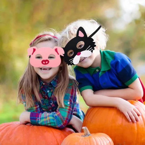 Miniatura 8 de CiyvoLyeen Party Animals Felt Masks Jungle Farm Forest Animals Theme Birthday Party Favors Party Supplies for Boys or Girls