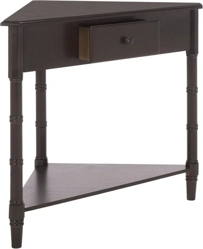 Miniatura 13 de SAFAVIEH Muebles - Mesa esquinera Gomez con 1 cajón, color azul, madera maciza, diseño clásico de almacenamiento de esquina, ideal para entrada