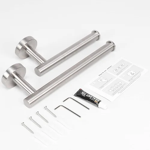 Miniatura 8 de NearMoon Soporte para papel higiénico de baño + soporte para toallas de mano, juego de 2 piezas de accesorios de baño, soporte para rollo de papel