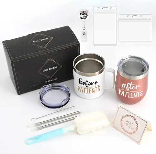 Miniatura 9 de Regalos LiqCool para Enfermeras y Asistentes Dentales - Taza de 12oz y Vaso de Vino para Enfermeras, Médicos, Dentistas y Médicos - Regalo