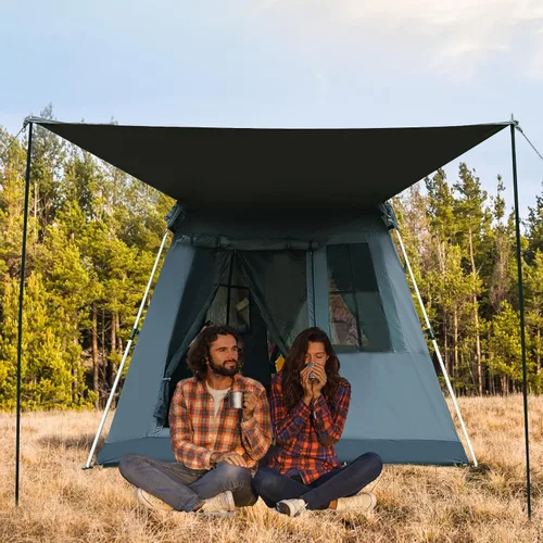 Miniatura 7 de Tienda de campaña desplegable instantánea con parasol extraíble, tienda de campaña con protección UV y ventilación, impermeable, resistente al