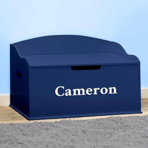 Miniatura 4 de DIBSIES Caja de juguetes personalizada Creative Wonders, serie Signature para niños, 30 x 19.25 x 18 pulgadas, tapa de cierre suave (azul)