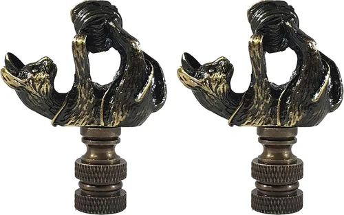 Miniatura 5 de Royal Designs, Inc. Playful Cat Finial para pantalla de lámpara, F-5077AB-1, latón antiguo