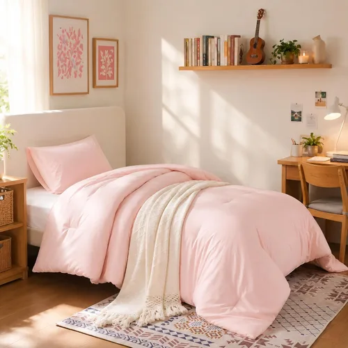 Miniatura 25 de Juego de edredón Beige de weigelia, estilo bohemio, tamaño individual, con edredón en crema y 1 funda de almohada - Juego de cama suave y ligero