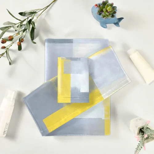 Miniatura 6 de ALAZA Hermoso juego de 3 toallas de baño decorativas de lujo, 1 toalla de baño, 1 toalla de mano, 1 toallita para la cara, suave, multiusos
