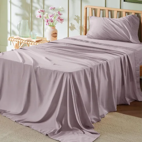 Miniatura 46 de Bedsure Sábanas de tamaño King – Sábanas suaves para cama de tamaño King, 4 piezas de hotel de lujo verde menta, juego de sábanas refrescantes de 11