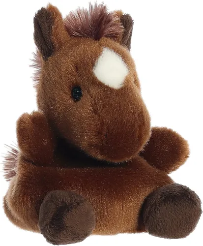 Miniatura 3 de Aurora® Adorable animal de peluche Palm Pals™ Truffle Brown Horse™, divertido peluche coleccionable para niños y adultos, perfecto para decorar