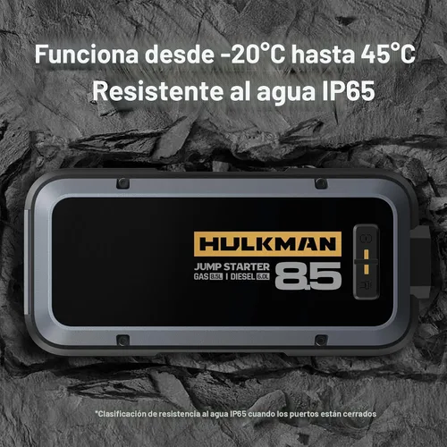 Miniatura 6 de Hulkman Alpha85, Gris Espacial, Arrancador Inteligente de 2000A 74Wh, Amplificador de Batería de Coche Portátil de 12V con Pantalla de 3.3", Paquete