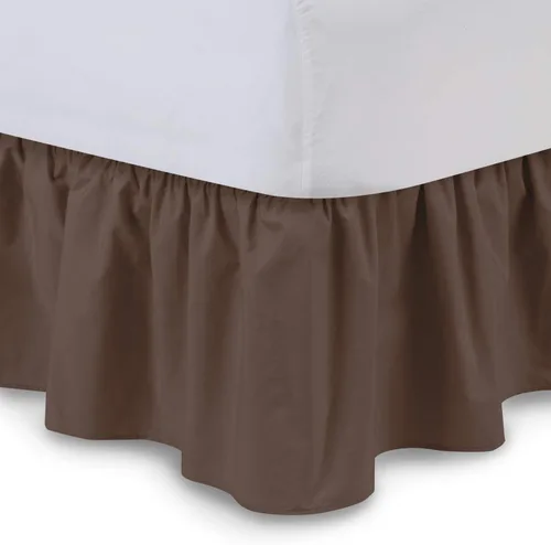 Miniatura 25 de Falda de cama con volantes (individual, color azul aguamarina) de 18 pulgadas de caída con volantes, con plataforma, 100% algodón de 800 hilos