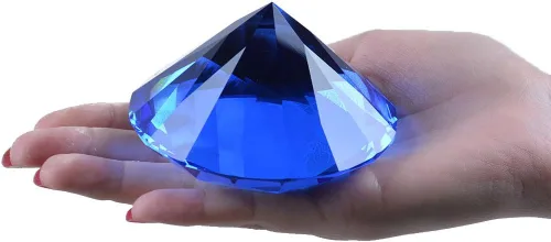 Miniatura 4 de LONGWIN Pisapapeles de diamante de cristal de 80 mm (3.1 pulgadas), joyas para decoración de boda, centros de mesa, decoración para el hogar (Azul)