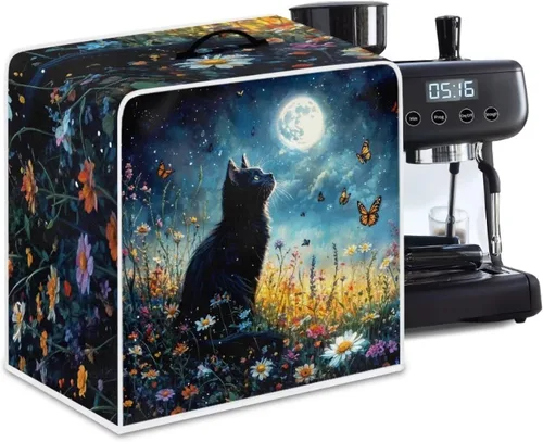 Miniatura 53 de Cubiertas para máquina de café con mango superior, resistentes a las manchas, para mezclador, compatible con la mayoría de cafeteras
